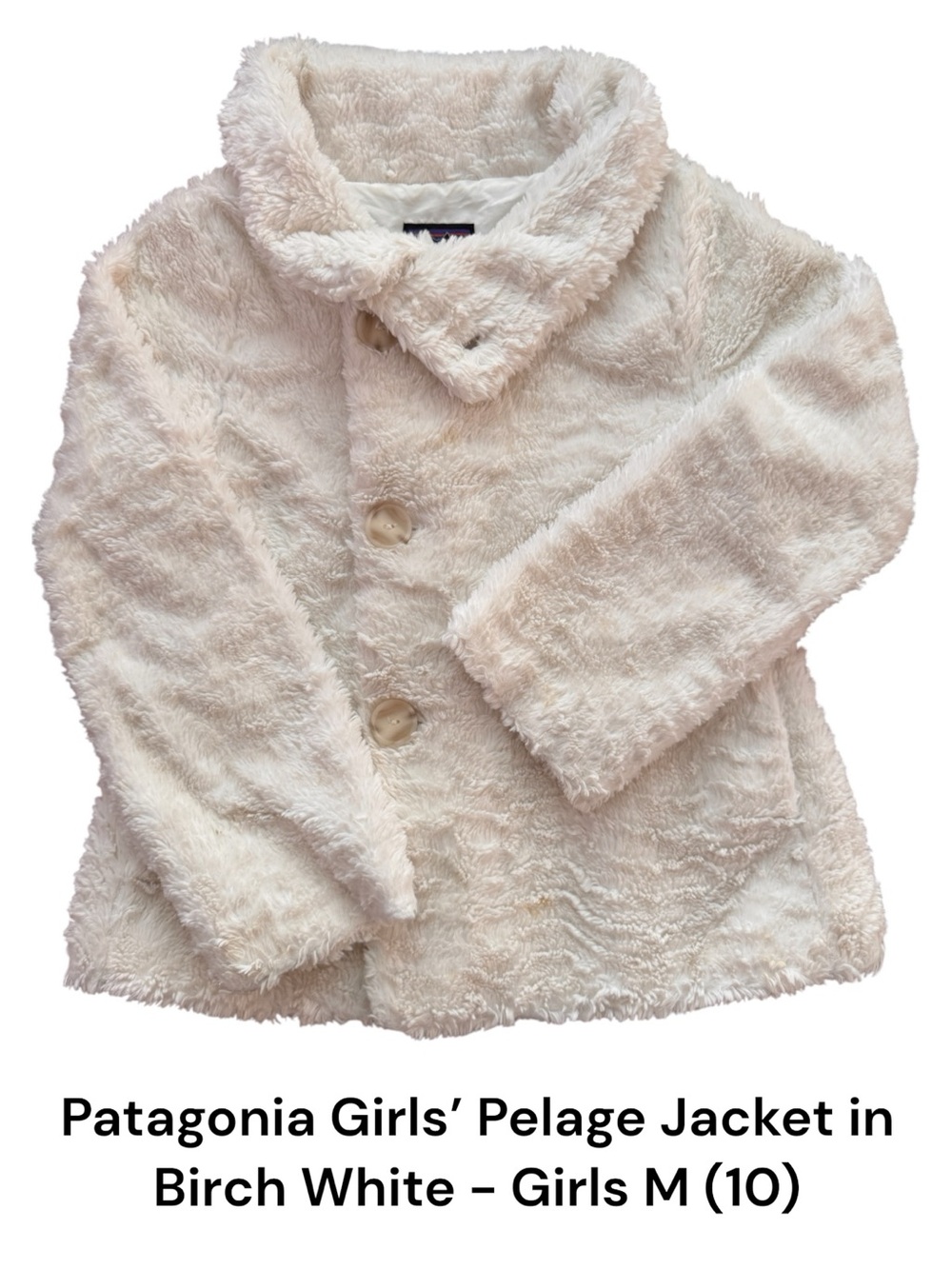 Patagonia Girls Pelage Jacket in Birch White - Girls M (10)